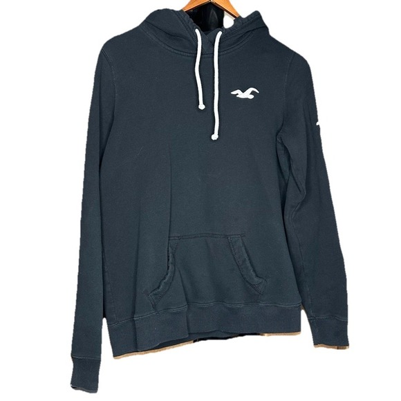 Hollister Tops - Hollister Sweatshirt Womens Medium Black Full Zip Hoodie Faded Grunge Y2K 2000s
